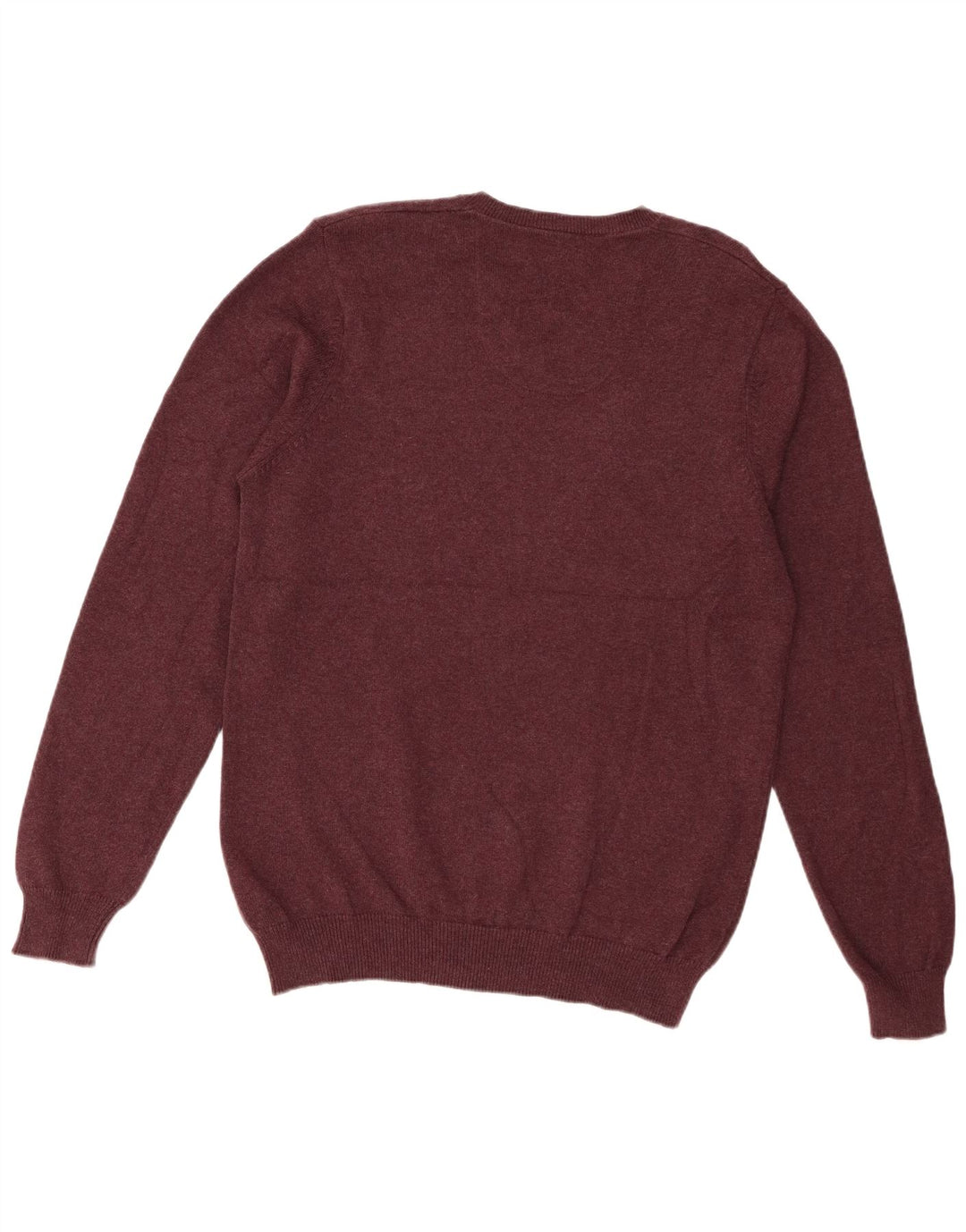Męski sweter Marks & Spencer o regularnym kroju z dekoltem w kształcie litery V, średni burgund