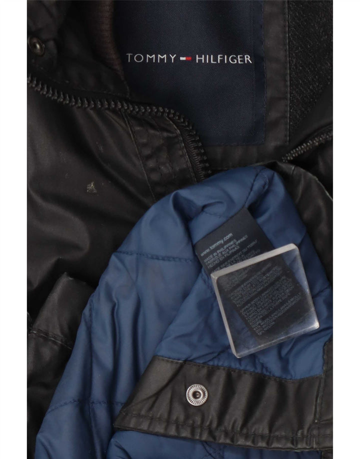 Męska kurtka użytkowa ze sztucznej skóry Tommy Hilfiger UK 38, średnia szarość