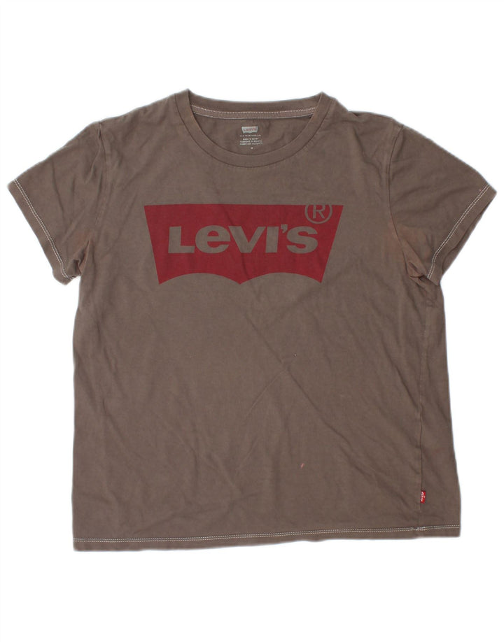 Damska koszulka z grafiką Levi's Top UK 14, średnia szara bawełna