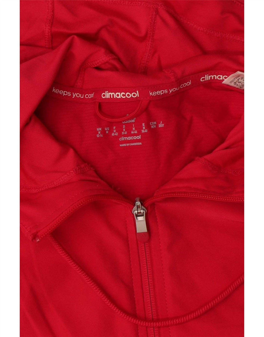 Damska bluza z kapturem Adidas Climacool Zip UK 12/14 Średni czerwony poliester