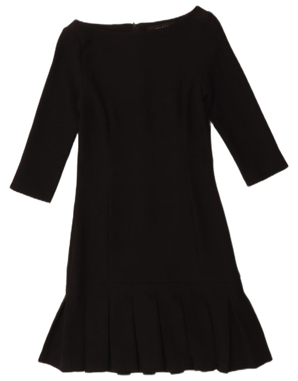 Zara Womens 3/4 Sleeve Shift Dress UK 12 Medium Black