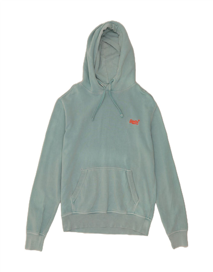 SUPERDRY Mens Hoodie Jumper Medium Blue Cotton Vintage Superdry and Second-Hand Superdry from Messina Hembry 