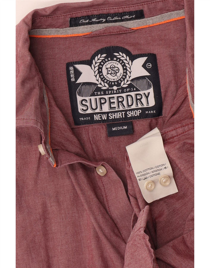 Koszula męska Superdry, bawełniana, średnia, bordowa