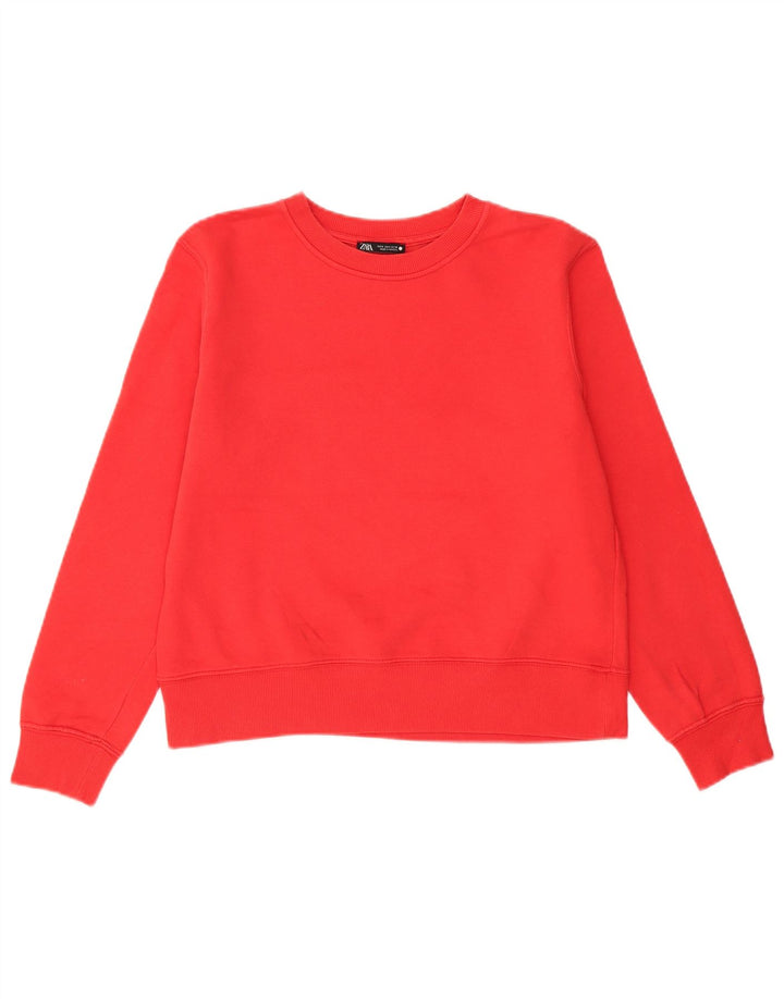 Damski sweter Zara UK 14, średni czerwony, bawełniany