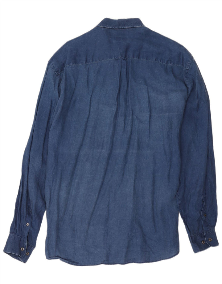 Koszula męska Massimo Dutti XL, granatowa, lniana