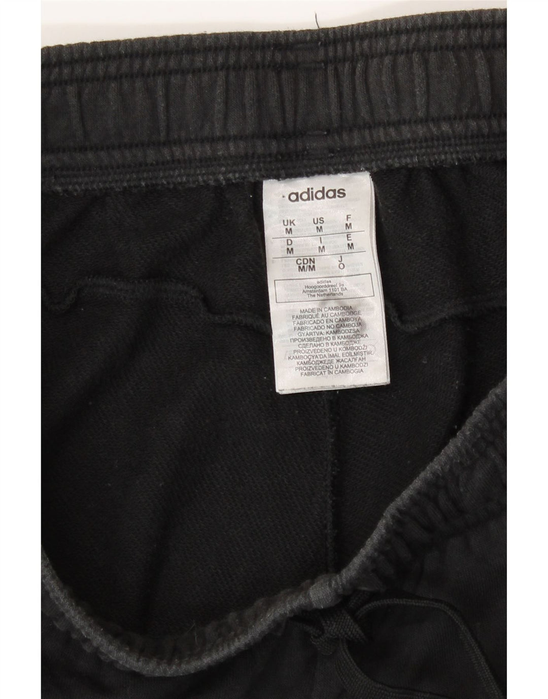 Męskie spodenki sportowe Adidas, średnie czarne, bawełniane