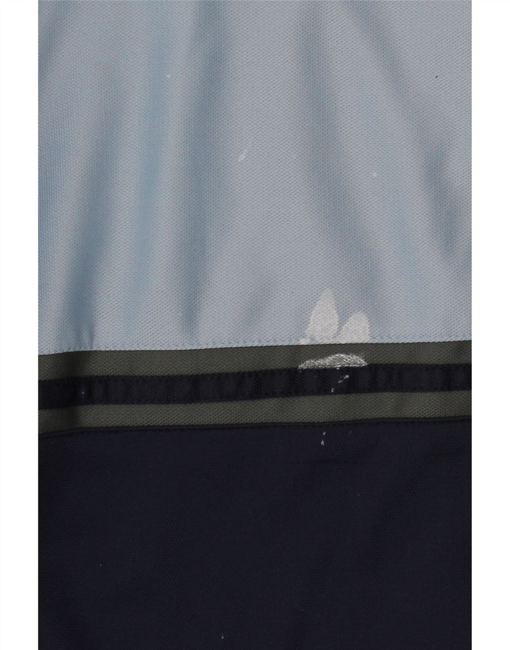 Męska bluza dresowa Asics, duża, granatowa, poliestrowa z blokami kolorów