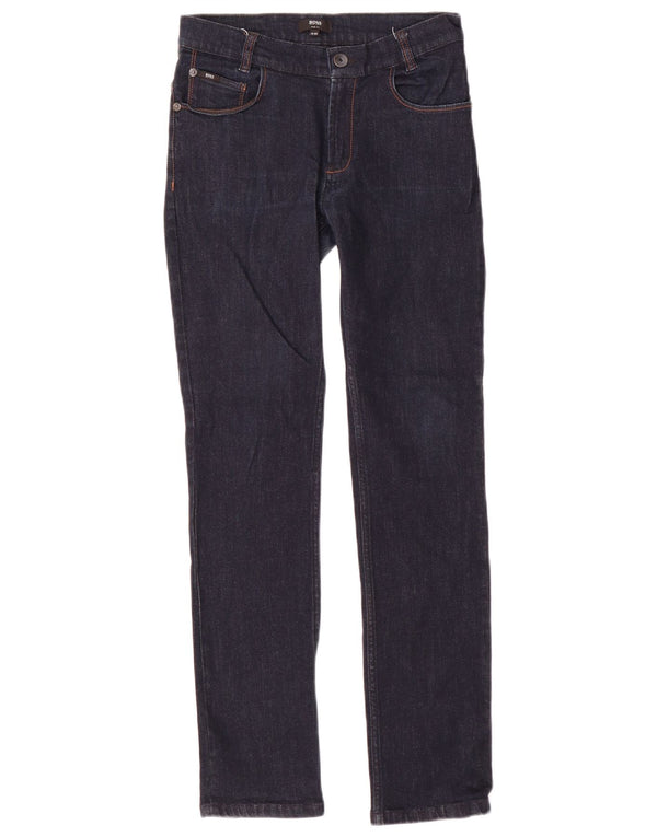 Hugo Boss Boys Slim Jeans 11-12 Years XS W26 L29 Navy Blue Cotton