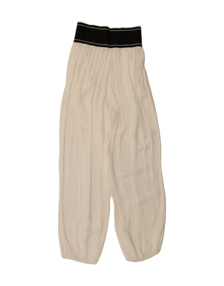 VINTAGE Womens Harem Trousers Small W27 L27 White Colourblock Vintage Vintage and Second-Hand Vintage from Messina Hembry 