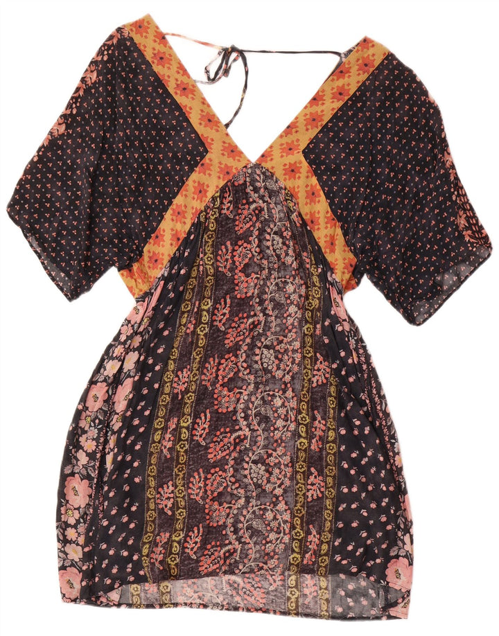 Sukienka damska Kaftan Zara UK 12, średnia czarna w kwiaty