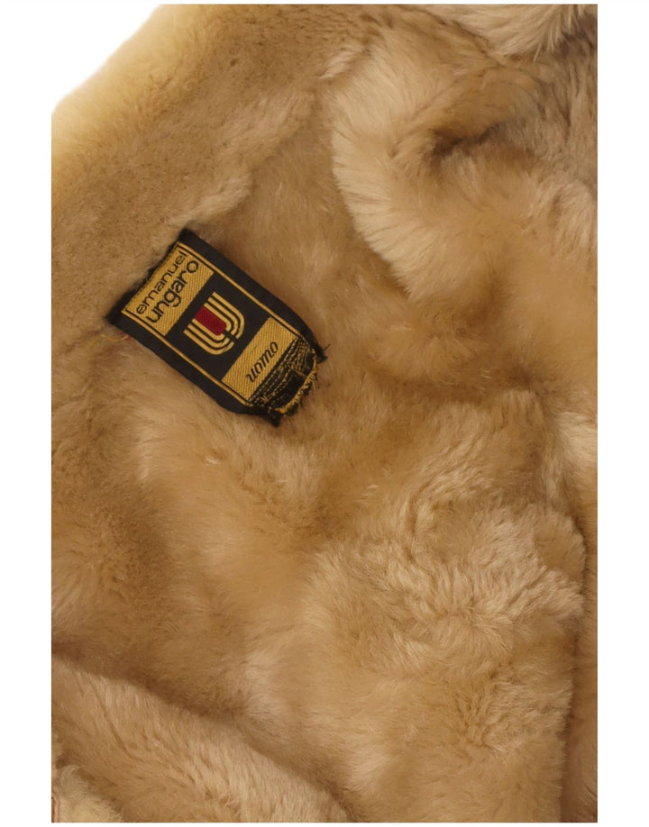 Płaszcz męski Emanuel Ungaro Shearling UK 38 średni beż