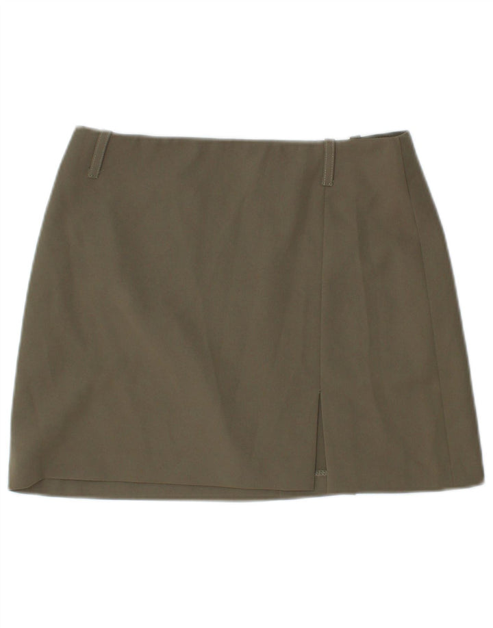 Damska spódnica mini z niskim stanem VINTAGE IT 40 Small W28 Khaki Poliester