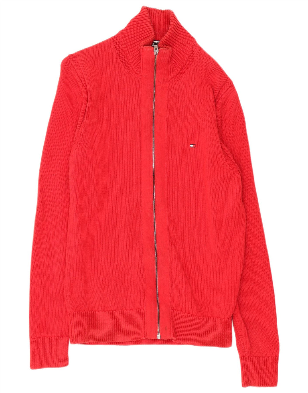 Męski sweter rozpinany Tommy Hilfiger w kolorze średniej czerwieni, bawełniany