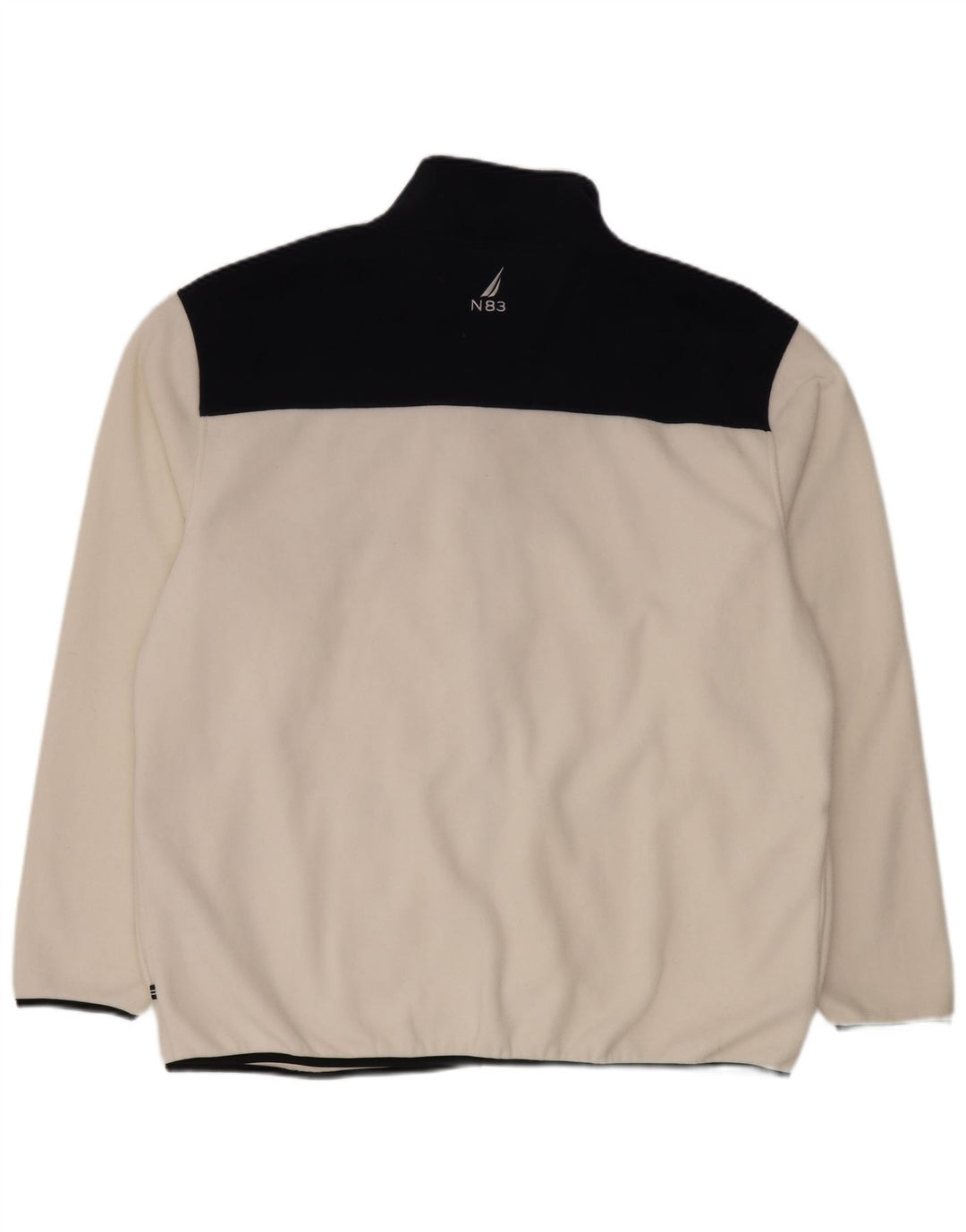 Męska kurtka polarowa Nautica UK 44 2XL Biały poliester z blokami kolorów