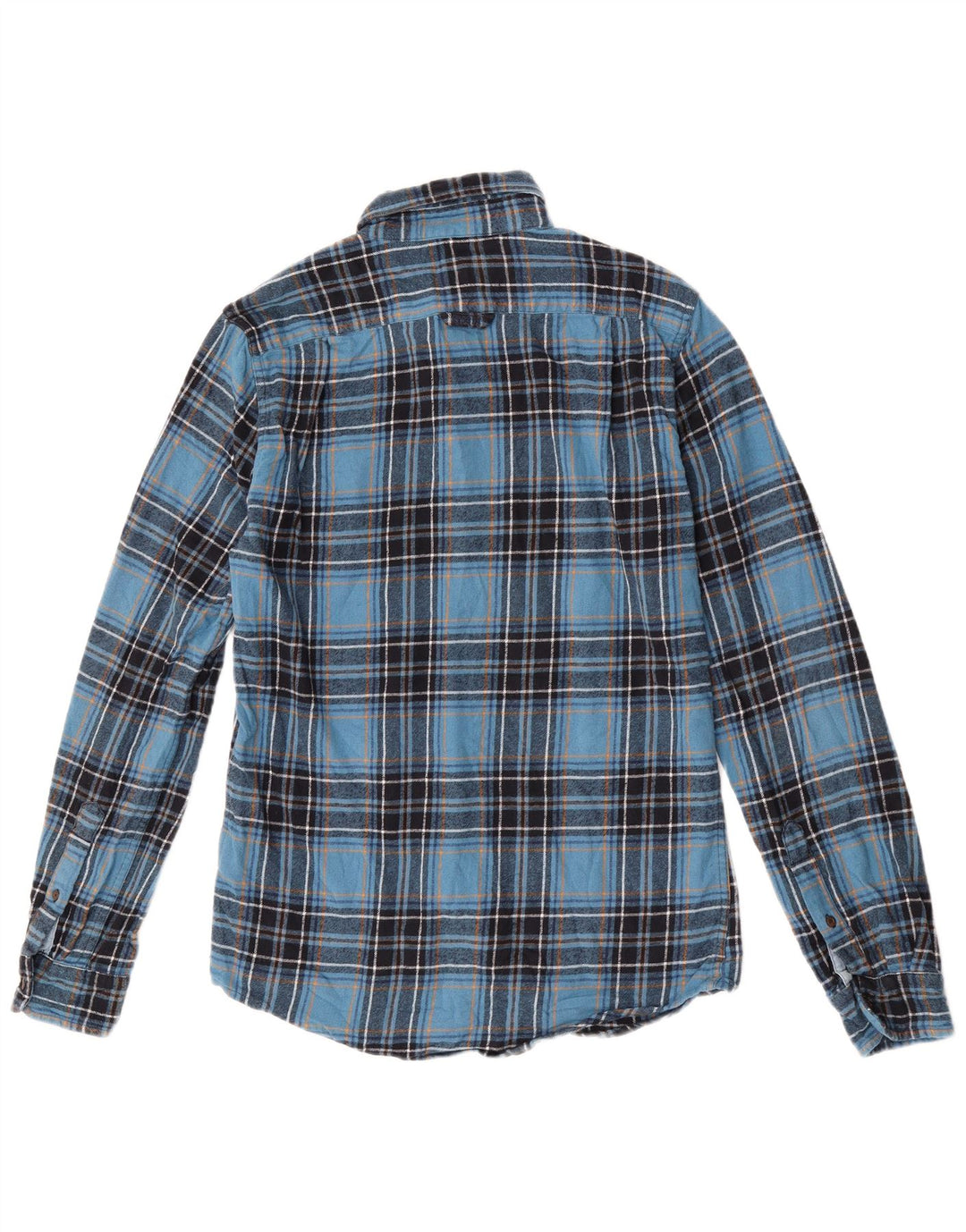 Męska koszula flanelowa Superdry w małą niebieską kratkę, bawełniana