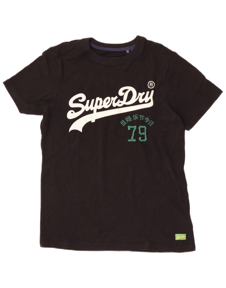 Męski T-shirt z grafiką Superdry, mały, czarny, bawełniany