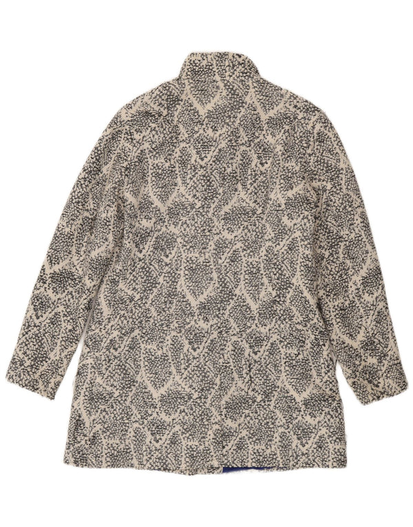 Desigual damski płaszcz w abstrakcyjny wzór EU 44 XL, biała bawełna