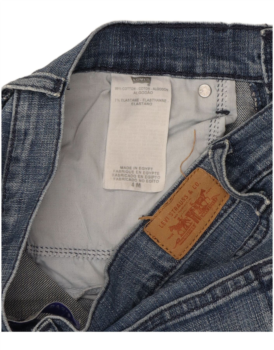 LEVI'S Womens 505 Straight Jeans US 4 Small W30 L30 Blue Cotton