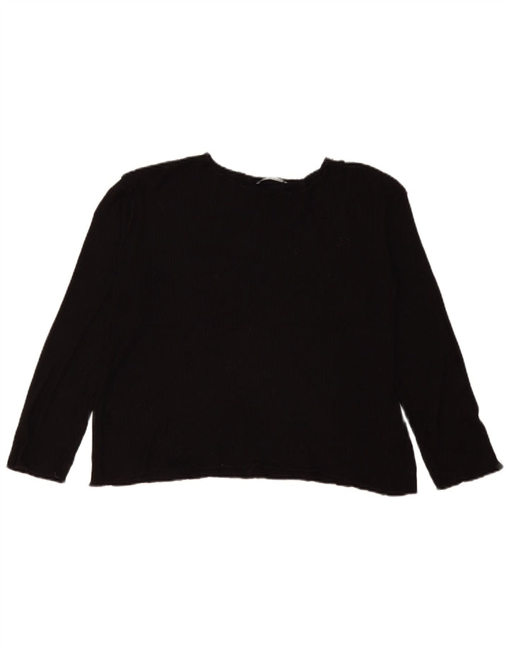 Damski top oversize z długim rękawem Zara UK 10 Small, czarna wiskoza