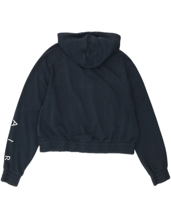 Damski sweter oversize z kapturem i zamkiem błyskawicznym Nike, UK 18 XL, granatowo-niebieski, bawełniany