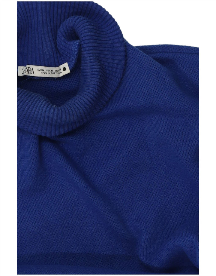 Sweter damski Zara z golfem UK 14, średni niebieski