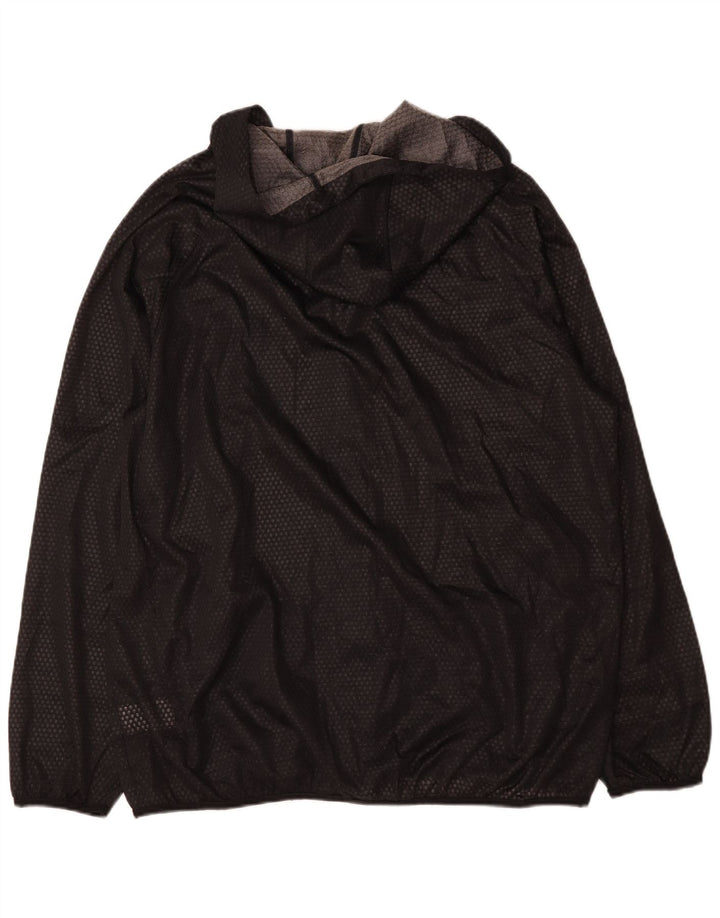 Męska kurtka przeciwdeszczowa Adidas z kapturem UK 42 XL Czarny poliester