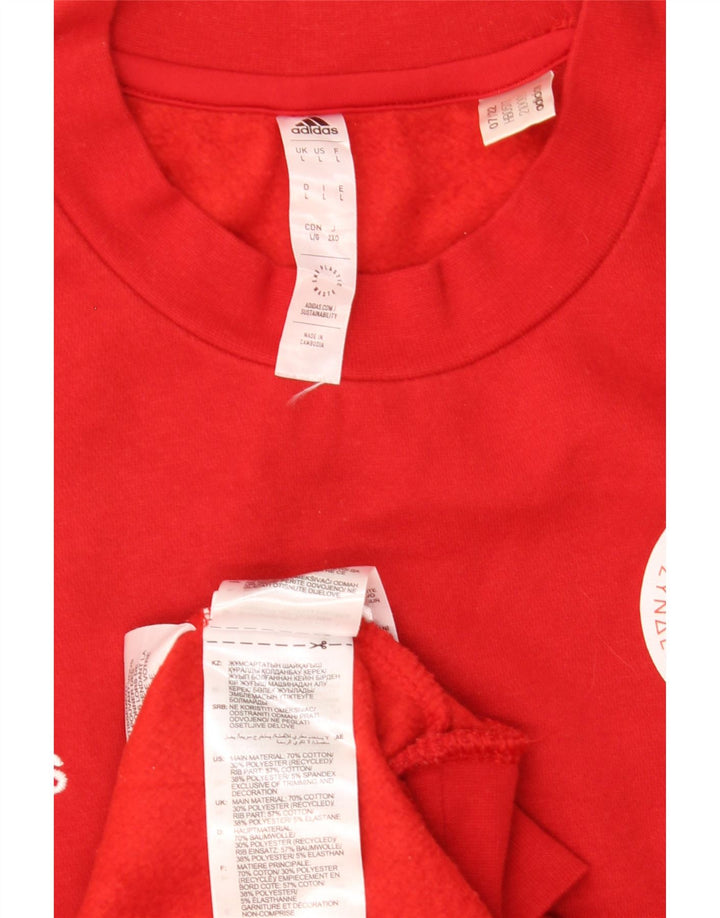 Męska bluza Adidas z grafiką, duża, czerwona, bawełniana