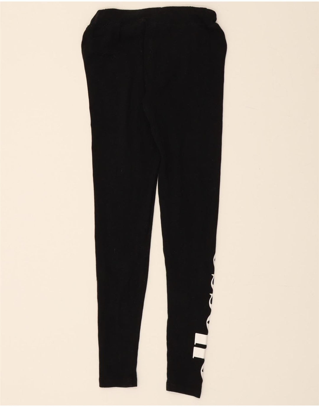 ELLESSE Womens Graphic Leggings UK 8 Small Black Vintage Ellesse and Second-Hand Ellesse from Messina Hembry 