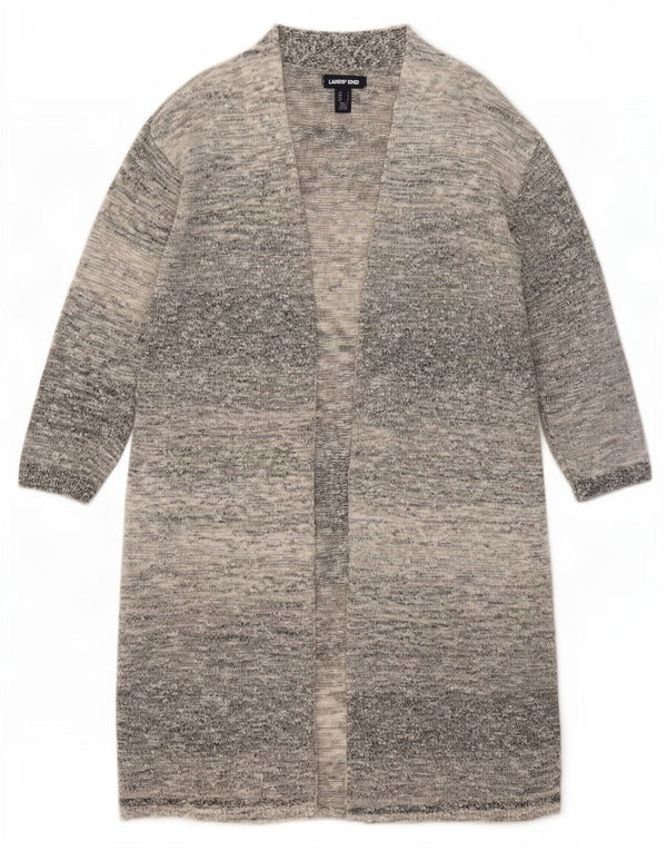 Damski sweter Lands End Longline Open Cardigan UK 10 Small Grey Flecked