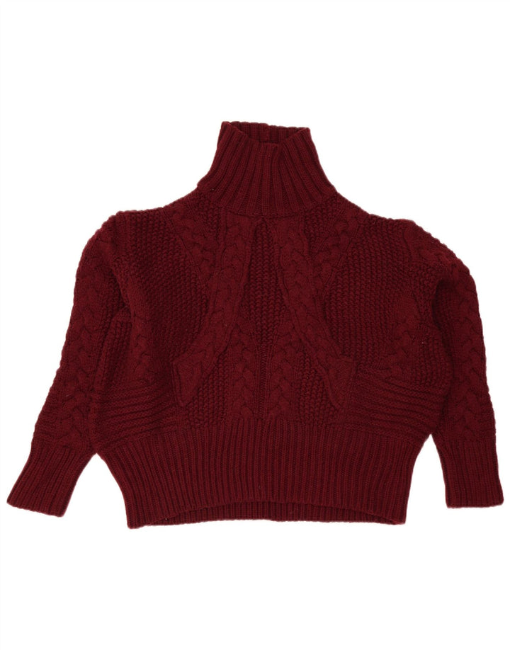 Damski sweter o kroju oversize z golfem Zara UK 14, średni burgund