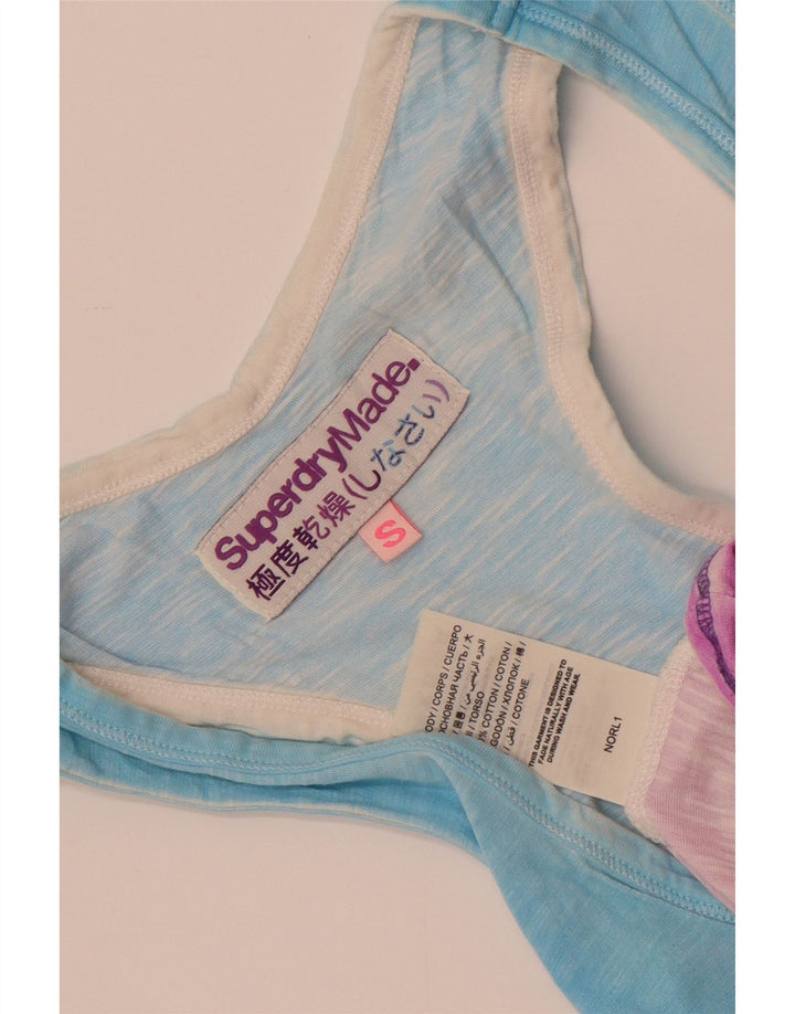 Męski top z kamizelką Superdry z grafiką, mały, niebieski, bawełniany z blokami kolorów