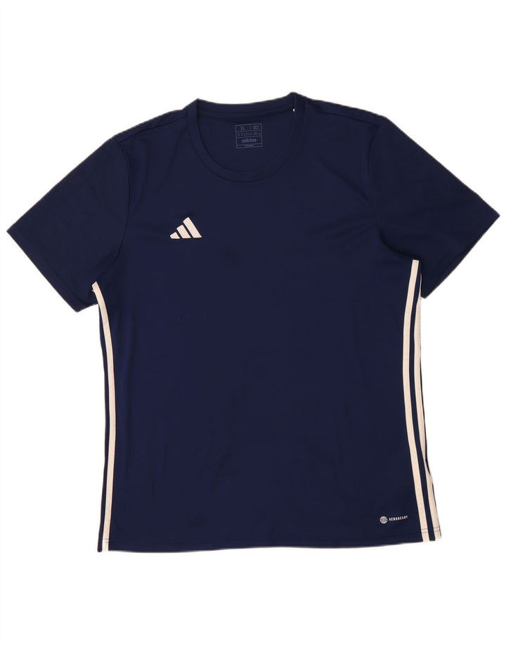 Męski T-shirt ADIDAS Aeroready Slim Fit, top XL, granatowy, poliester