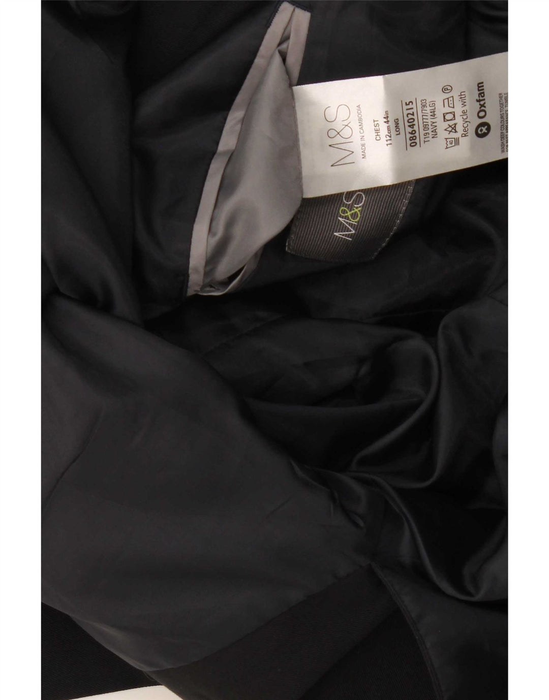 Marks & Spencer Męska długa marynarka zapinana na 2 guziki, UK 44 XL, granatowa