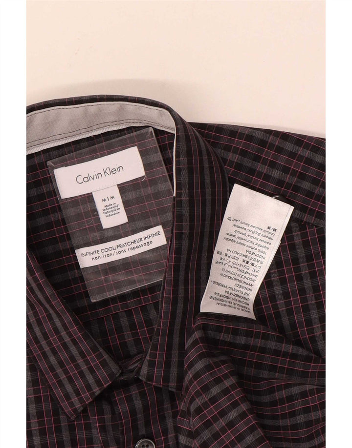 Koszula męska Calvin Klein, bawełniana, w średnią szarą kratkę