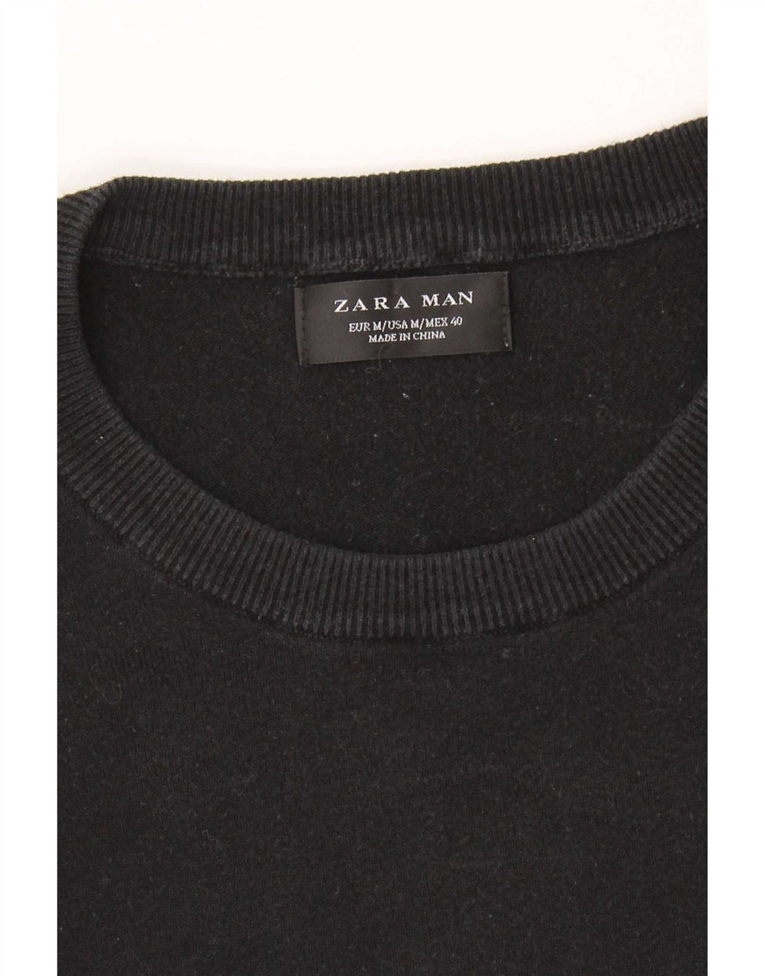 Męski sweter z wycięciem pod szyją Zara, średni granatowy