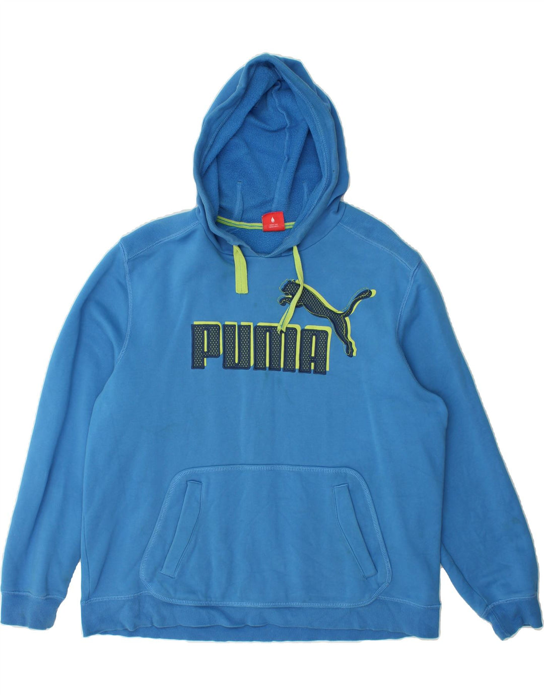 PUMA Mens Graphic Hoodie Jumper Medium Blue Cotton Vintage Puma and Second-Hand Puma from Messina Hembry 