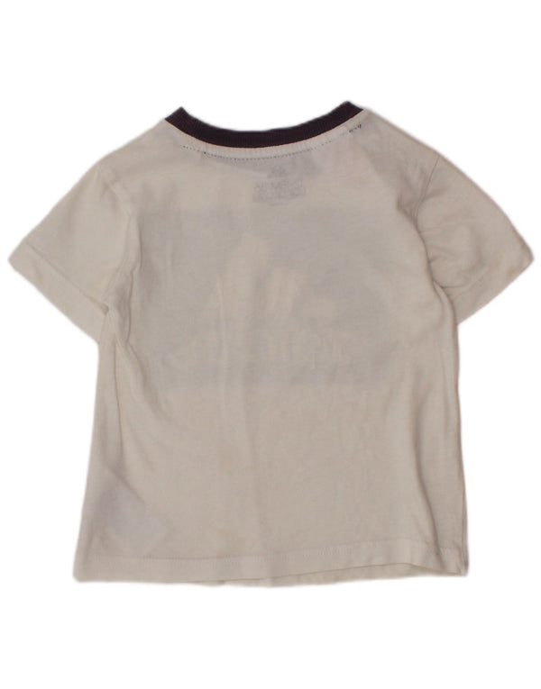 ADIDAS Chłopięcy T-shirt z grafiką Top 12-18 miesięcy Biała bawełna z blokami kolorów