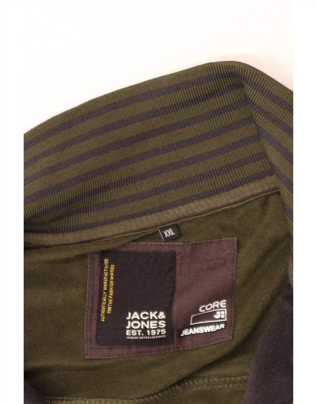 Męska kurtka dresowa Jack & Jones z grafiką, 2XL, blok kolorów khaki
