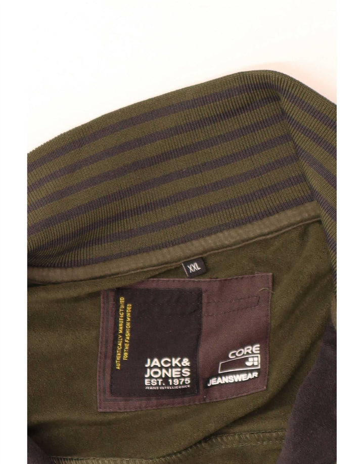 Męska kurtka dresowa Jack & Jones z grafiką, 2XL, blok kolorów khaki