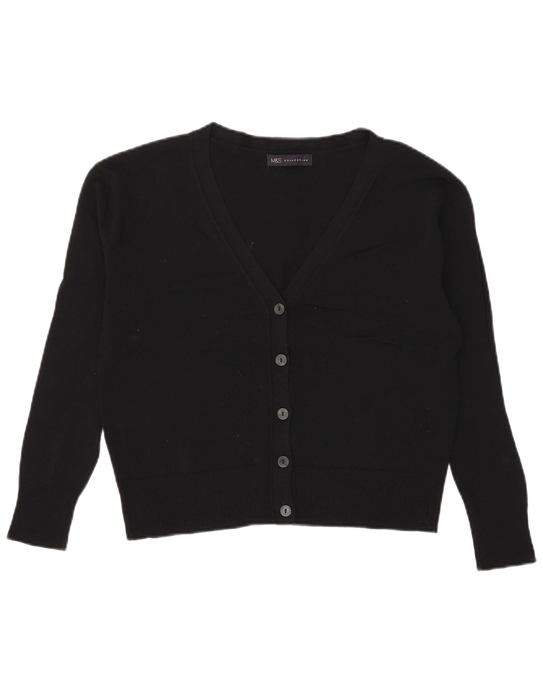 Marks & Spencer Damski sweter oversize typu Crop Cardigan UK 8 Small Black