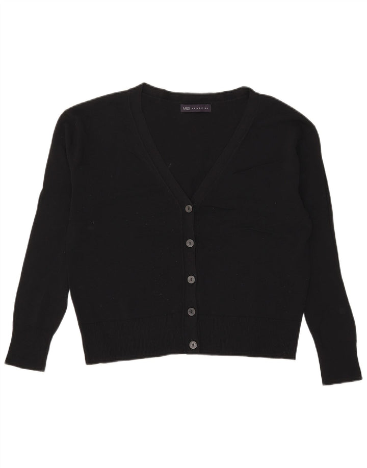 Marks & Spencer Damski sweter oversize typu Crop Cardigan UK 8 Small Black