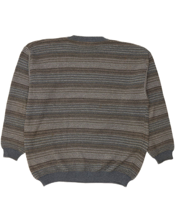 Męski sweter RODES z okrągłym dekoltem 2XL, bawełniany w wielokolorowe paski