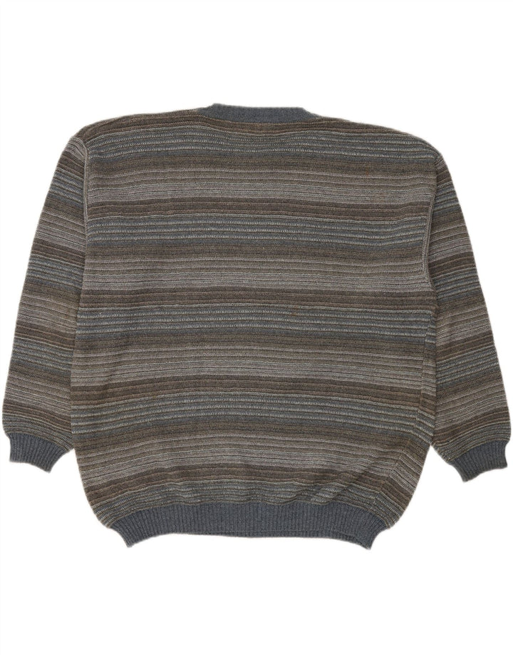 Męski sweter RODES z okrągłym dekoltem 2XL, bawełniany w wielokolorowe paski