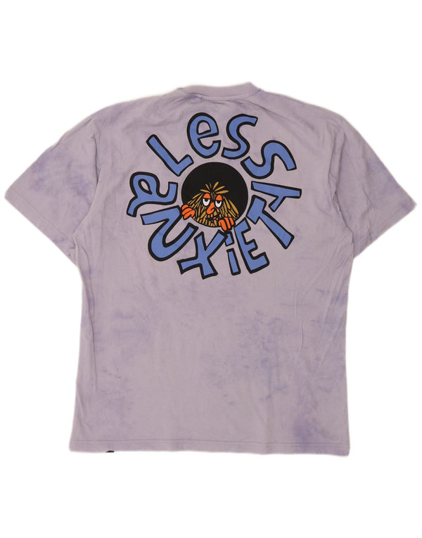 Męski T-shirt z grafiką Pull & Bear, średni fiolet Tie Dye