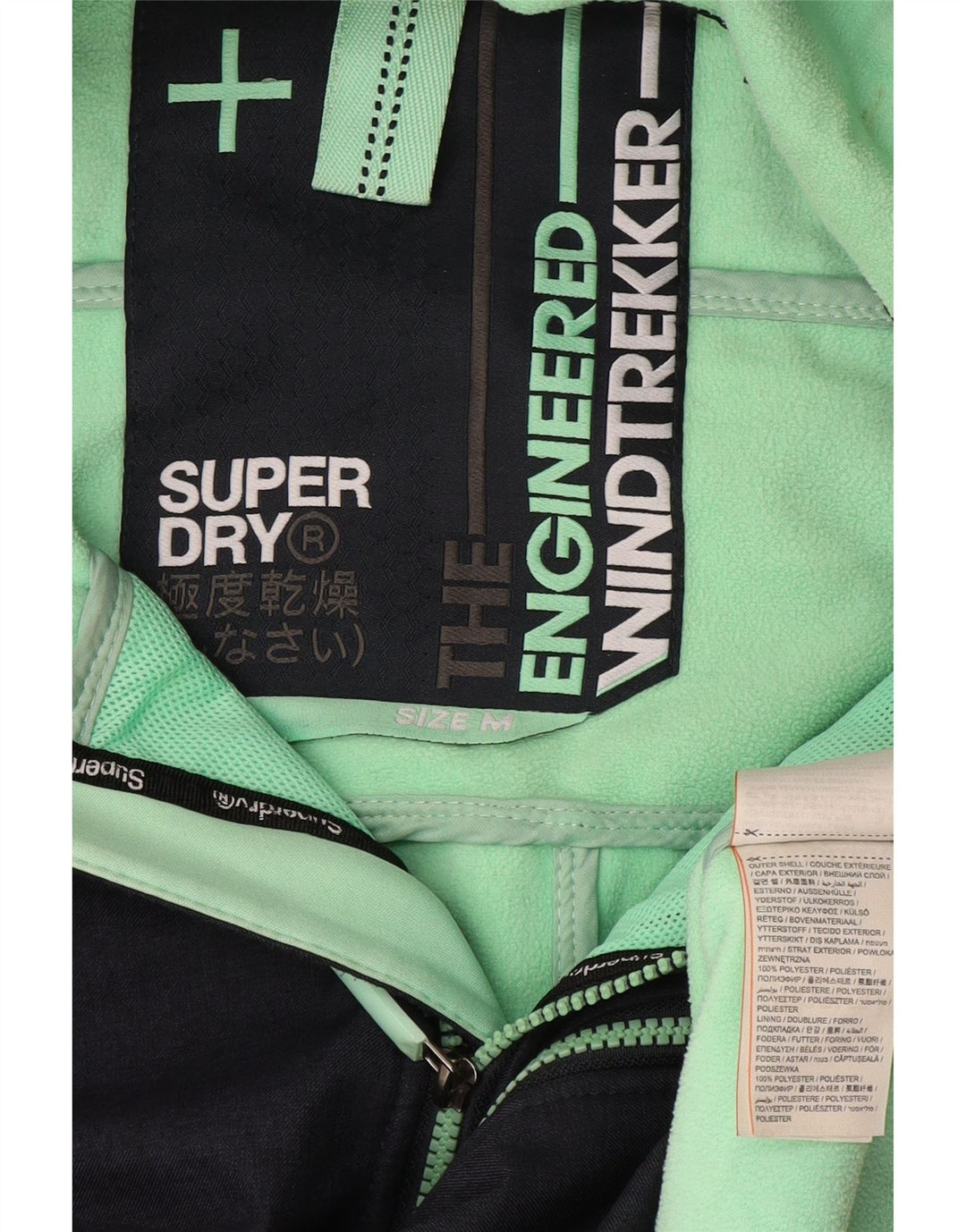 Męska kurtka wiatrówka Superdry Windtrekker z kapturem UK 38, średni granat