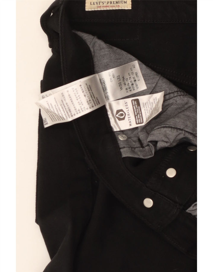 Męskie spodnie Levi's 501 Straight Casual W30 L32 Czarna bawełna