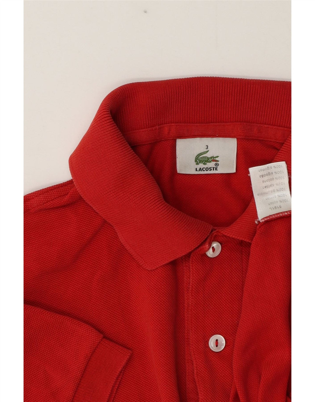 Męska koszulka polo Lacoste, rozmiar 3, mała, czerwona, bawełniana
