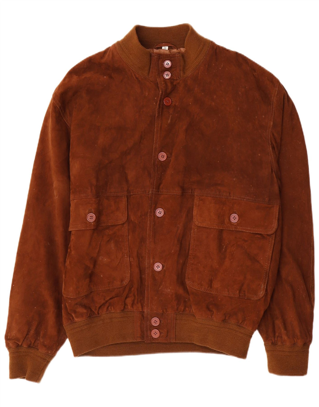 Vintage męska zamszowa kurtka bomber IT 56 3XL brązowa skóra