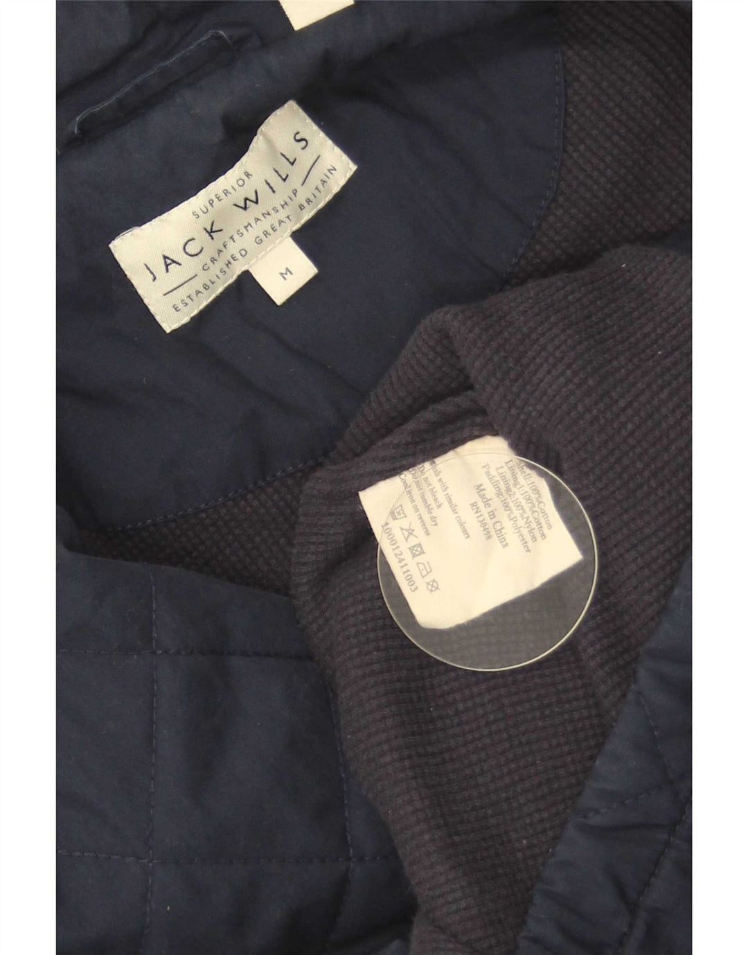 Męska pikowana kurtka Jack Wills UK 38, średni granatowy, bawełniany