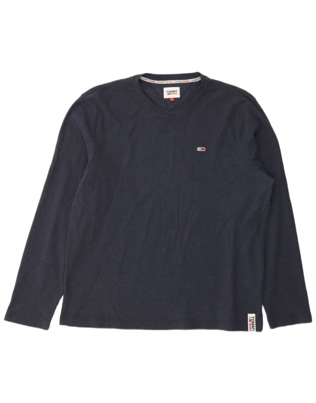 Męska koszulka Tommy Hilfiger z długim rękawem XL, granatowa, bawełniana